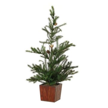 Dekorativní jedle CEDARIO se šiškami, v dřevěném květináči, 60cm
