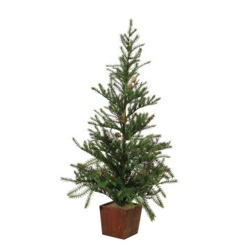 Dekorativní jedle CEDARIO se šiškami, v dřevěném květináči, 90 cm