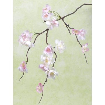 Umělá větvička japonské sakury KENZUKE, s květy, růžová, 85cm