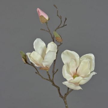Textilní květina šácholan MALBINE, bílo-růžová, 50cm, Ø6-10cm