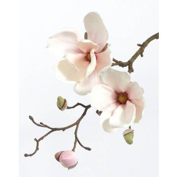 Textilní květina šácholan MALBINE, bílo-růžová, 50cm, Ø6-10cm