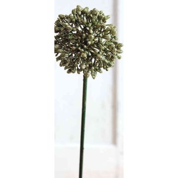 Umělé Allium HELLA, třpytky, zeleno-zlaté, 45cm, Ø8cm