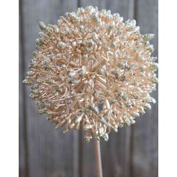 Umělé Allium HELLA, třpytky, šampaňské, 80cm