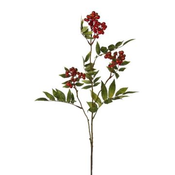 Umělá větvička jeřábu FRALIM s plody, červená, 85cm