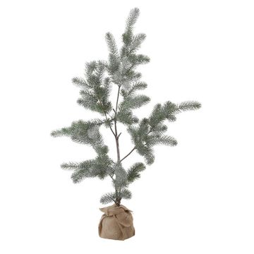 Umělý vánoční stromek DARIMA v jutovém pytli, mražený, 130cm