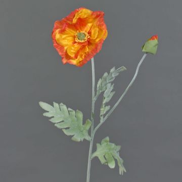 Textilní květina vlčí mák LISSIE, oranžová, 70cm, Ø12cm