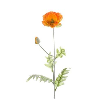 Textilní květina vlčí mák LISSIE, oranžová, 70cm, Ø12cm