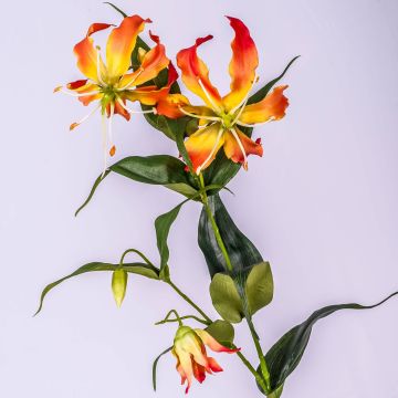 Umělá květina glorióza FUJITA, oranžovo-žlutá, 80cm, Ø15cm