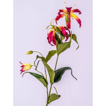 Umělá květina glorióza FUJITA, růžovo-žlutá, 80cm, Ø15cm