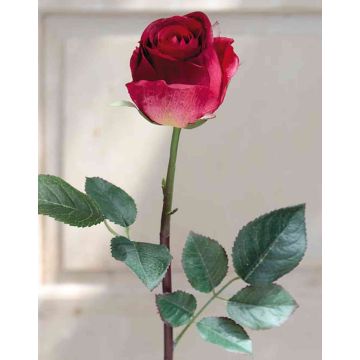 Umělá růže SAPINA, červeno-zelená, 60cm, Ø6cm