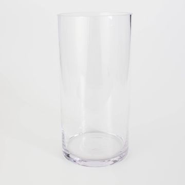 Válcová váza ze skla SANSA EARTH, průhledná, 25cm, Ø15cm