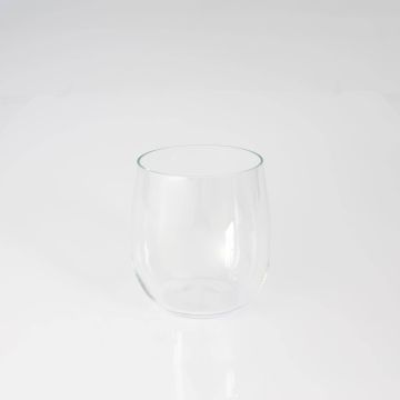 Držák čajové svíčky EMMY ze skla, čirý, 12cm, Ø9,5cm