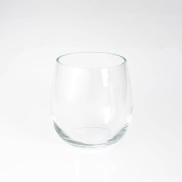 Držák čajové svíčky EMMY ze skla, čirý, 15cm, Ø11,5cm