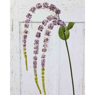 Umělá amarantová větvička SENIO s květy, starorůžová, 70cm