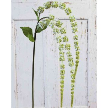 Umělá amarantová větev SENIO s květy, zelenobílá, 70cm