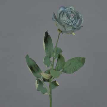 FREIDA umělá růže, Eco Collection, šedo-světle modrá, 65cm, Ø7cm