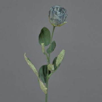 Umělá růže FREIDA, Eco Collection, šedo-světle modrá, 60cm, Ø4cm
