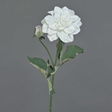 Umělá květina větvička jiřiny GINGER, Eco Collection, bílo-fialová, 60cm, Ø10cm