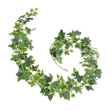Umělá rostlina girlanda z břečťanu LUKA, zeleno-bílá, 180cm