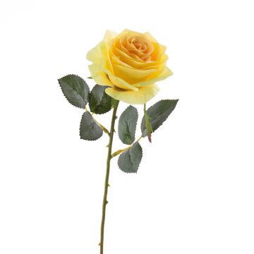 Textilní květina růže SIMONY, žlutá, 45cm, Ø8cm