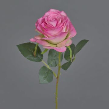 Textilní květina růže SIMONY, růžová, 45cm, Ø8cm