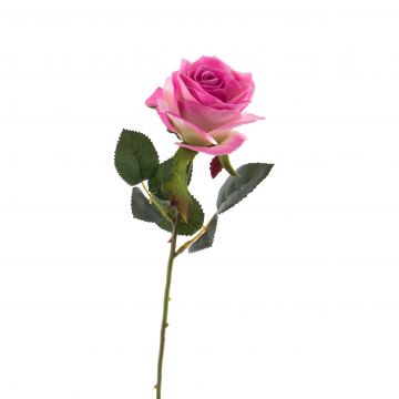 Textilní květina růže SIMONY, růžová, 45cm, Ø8cm