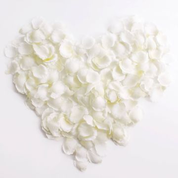 Umělý lístky růží YAMINA, 500 kusů, krémovo-bílá, 5x5cm