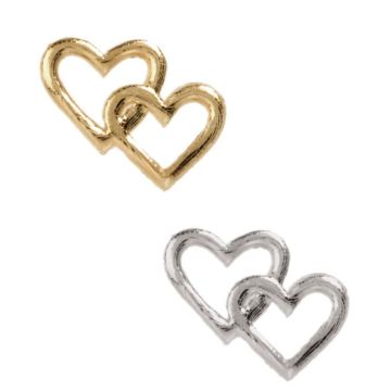 Voskový ornament srdce duo KLAEO, zlatá barva, 2x2,5cm