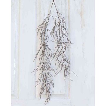 Dekorační vrbová větvička FUNA, třpytky, zasněžená, hnědá, 100cm