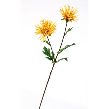 Umělá květina chryzantéma ESTELLE, žluto-oranžová, 70cm, Ø8-10cm