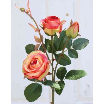 Textilní růže DELILAH, růžovo-oranžová, 55cm, Ø6cm