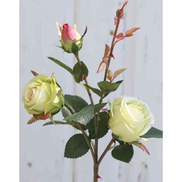 Textilní růže DELILAH, krémově zelená, 55cm, Ø6cm