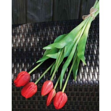 Umělá kytice tulipánů LONA, červená, 45cm, Ø15cm