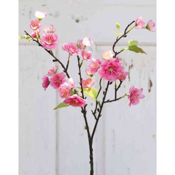 Umělá třešňová větev SOEY s květy, růžovo-růžová, 45cm