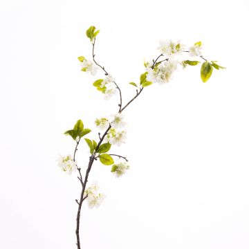 Umělá větvička s květy třešně VALESKA, bílá, 105cm