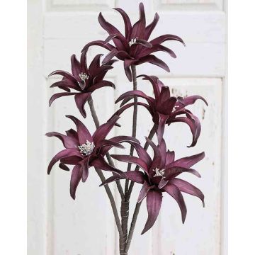Umělá lilie CÄCILIA, tmavě fialová, 115cm, Ø13-20cm
