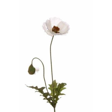 Umělá květina vlčí mák CARLINA, bílá, 65cm, Ø8cm