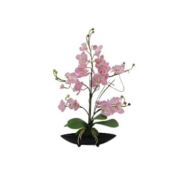 Umělá orchidej phalaenopsis IVIE, v dekorační míse, pro interiér i exteriér, růžová, 50cm