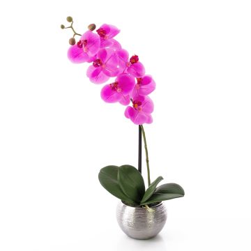 Umělá orchidej phalaenopsis EMILIA, v dekoračním květináči, růžová, 50cm