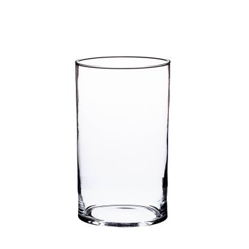 Váza ze skla SANYA FIRE, válec, průhledná, 15cm, Ø10cm