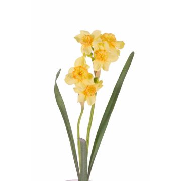 Textilní květina narcis NEELA, žlutá, 50cm, Ø6cm