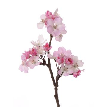 Umělá větvička jabloně OCHUKO, s květy, růžovo-bílá, 35cm