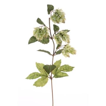 Umělá větev chmelu AXEL s květy, zelená, 65cm