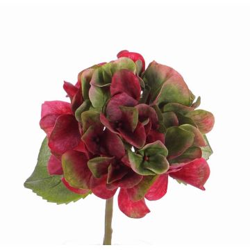 Umělá hortenzie CHIDORI, červeno-zelená, 30cm, Ø13cm