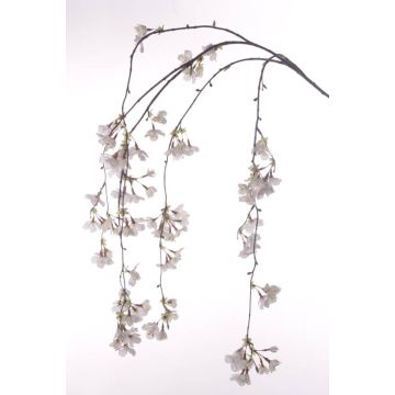 Umělá větvička s květy třešně KAGAMI, bílá, 120cm