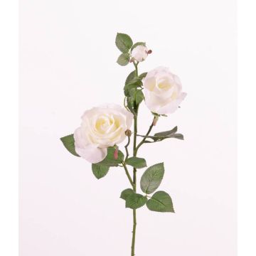 Umělá větvička růže ARIANE, bílá, 75cm, Ø7-10cm