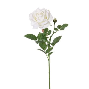 Umělá růže JANINE, bílá, 70cm, Ø12cm