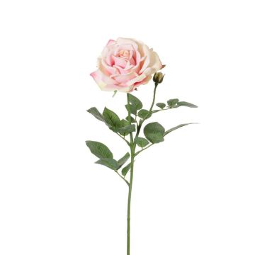 Umělá růže JANINE, růžovo-žlutá, 70cm, Ø12cm