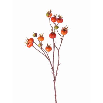 Umělá větev divoké růže GERDA, oranžová, 65cm