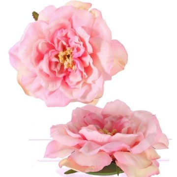 Umělý květ růže SASKIA, plovoucí, růžová, 5cm, Ø15cm